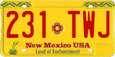 NM license plate 231TWJ