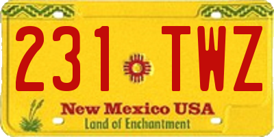 NM license plate 231TWZ