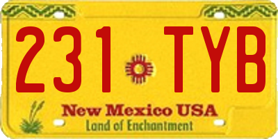 NM license plate 231TYB