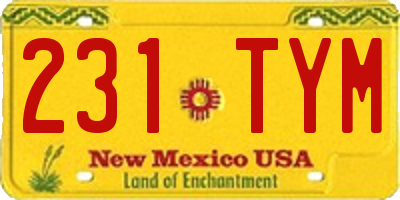 NM license plate 231TYM