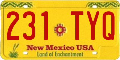 NM license plate 231TYQ
