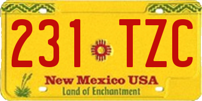 NM license plate 231TZC
