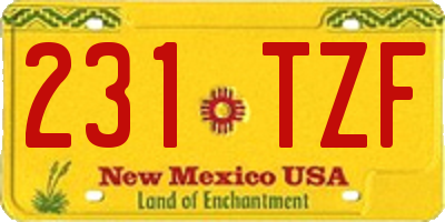 NM license plate 231TZF