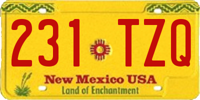 NM license plate 231TZQ