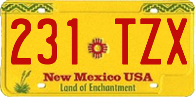 NM license plate 231TZX