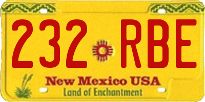 NM license plate 232RBE