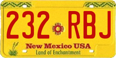 NM license plate 232RBJ