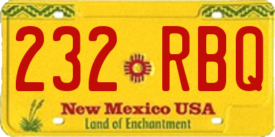 NM license plate 232RBQ