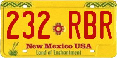 NM license plate 232RBR