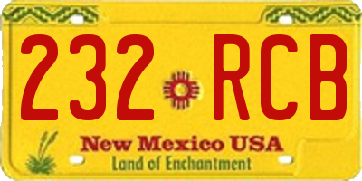 NM license plate 232RCB