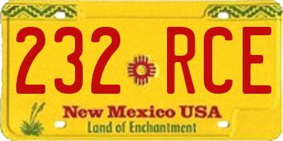 NM license plate 232RCE