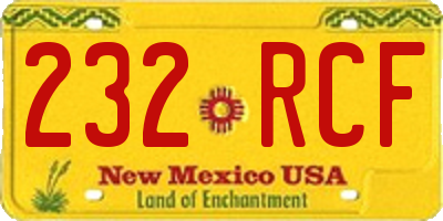 NM license plate 232RCF