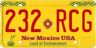 NM license plate 232RCG