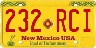 NM license plate 232RCI