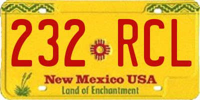 NM license plate 232RCL