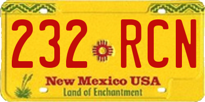 NM license plate 232RCN