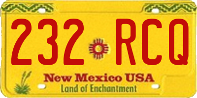 NM license plate 232RCQ