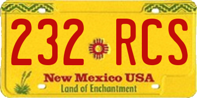 NM license plate 232RCS