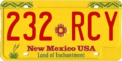 NM license plate 232RCY