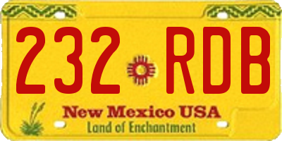 NM license plate 232RDB