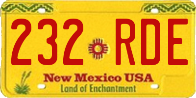 NM license plate 232RDE