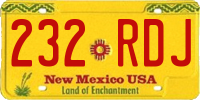 NM license plate 232RDJ