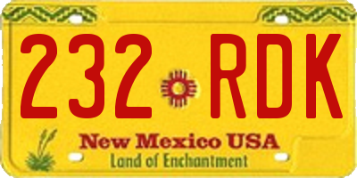 NM license plate 232RDK