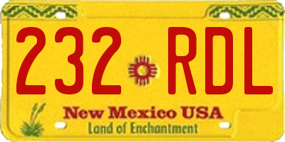 NM license plate 232RDL