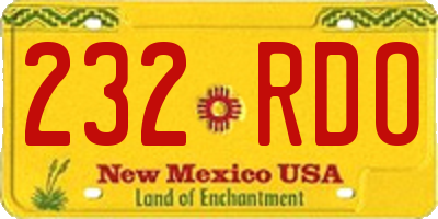 NM license plate 232RDO