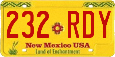 NM license plate 232RDY