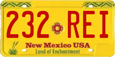 NM license plate 232REI