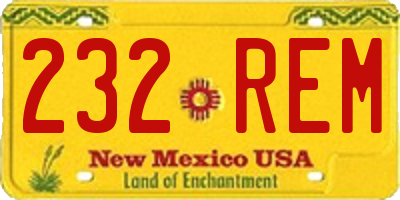 NM license plate 232REM