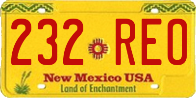 NM license plate 232REO