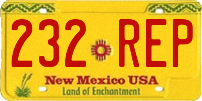 NM license plate 232REP