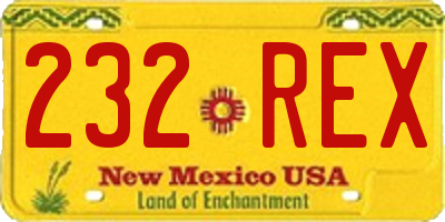 NM license plate 232REX