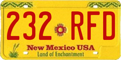 NM license plate 232RFD
