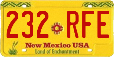 NM license plate 232RFE