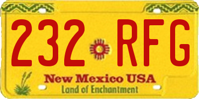 NM license plate 232RFG