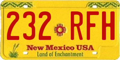 NM license plate 232RFH