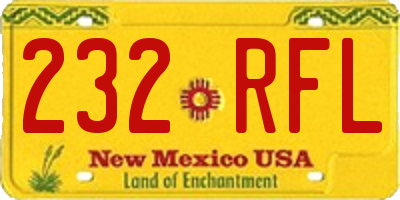 NM license plate 232RFL