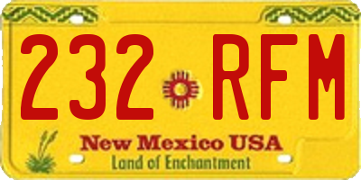 NM license plate 232RFM