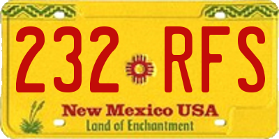 NM license plate 232RFS