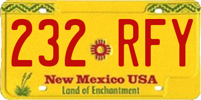 NM license plate 232RFY