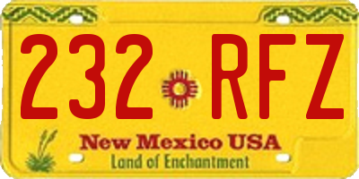 NM license plate 232RFZ
