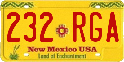 NM license plate 232RGA