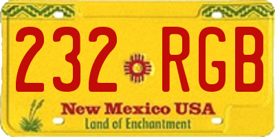 NM license plate 232RGB