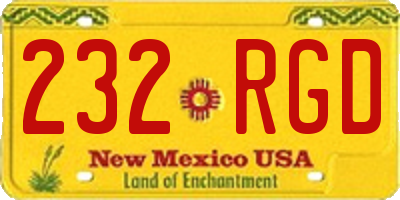 NM license plate 232RGD