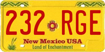 NM license plate 232RGE