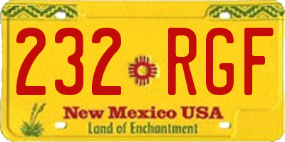 NM license plate 232RGF