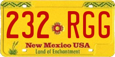 NM license plate 232RGG